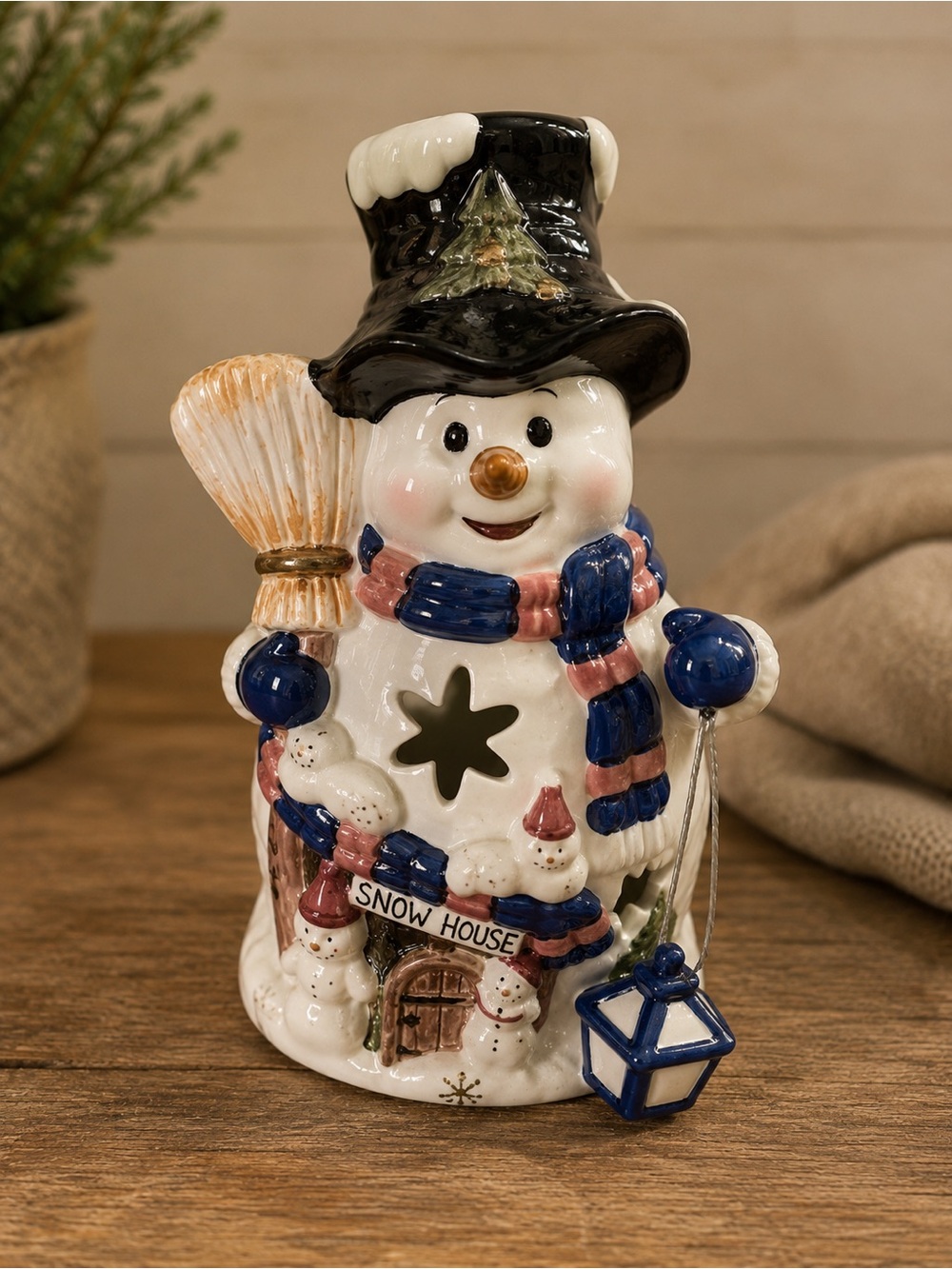 Home & Garden‎ Party Snowman Tealight Christmas Holiday Ceramic Decor